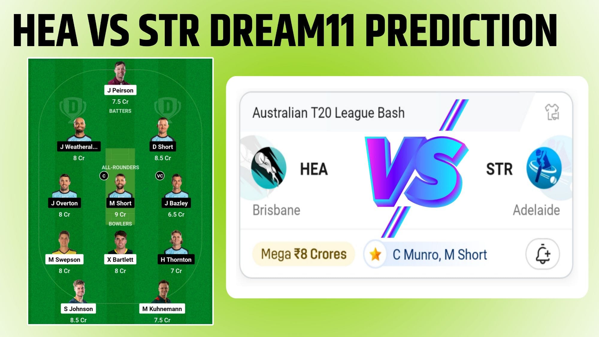 HEA Vs STR Dream11 Prediction Hindi