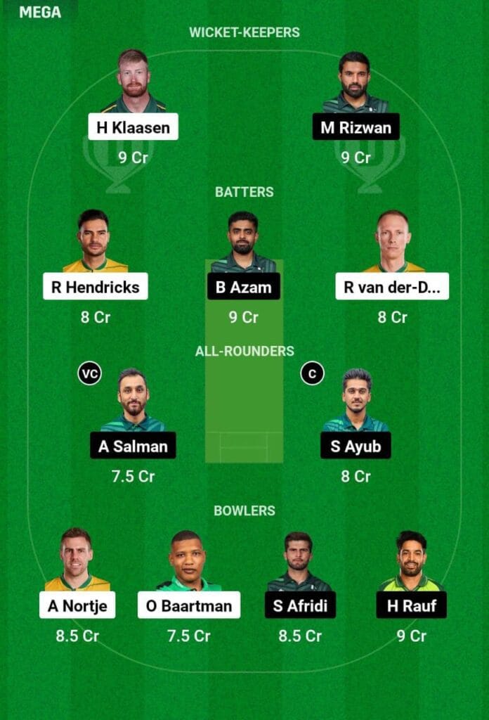 SA VS PAK Dream11 Prediction Team 2