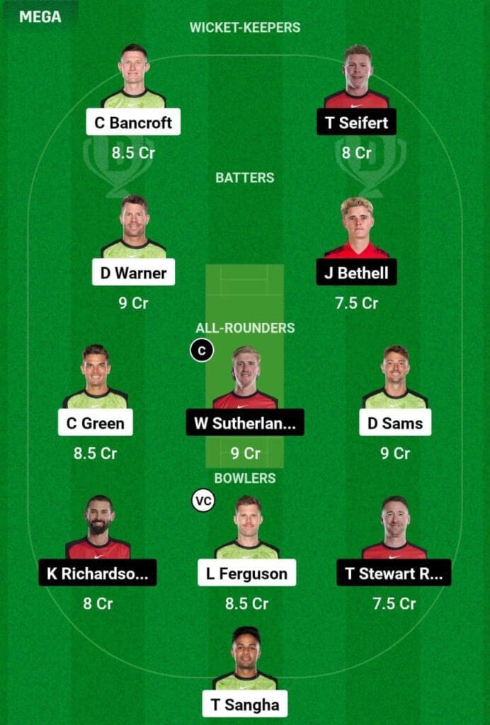 SEA VS REN Dream11 Prediction Hindi - Final Team