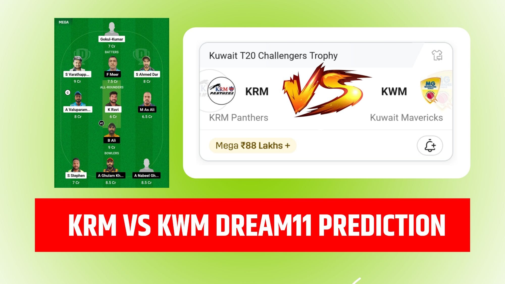 KRM VS KWM Dream11 Prediction Hindi