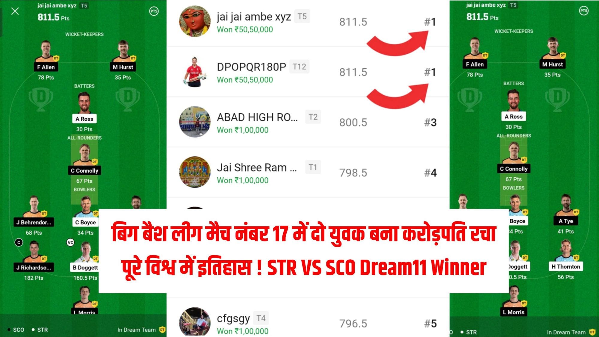 STR VS SCO Dream11 Winner