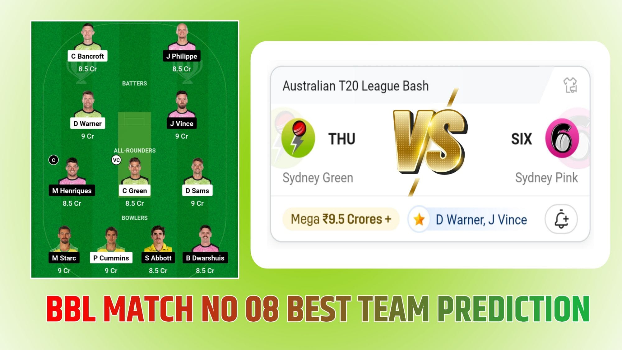 THU VS SIX Best Team Prediction