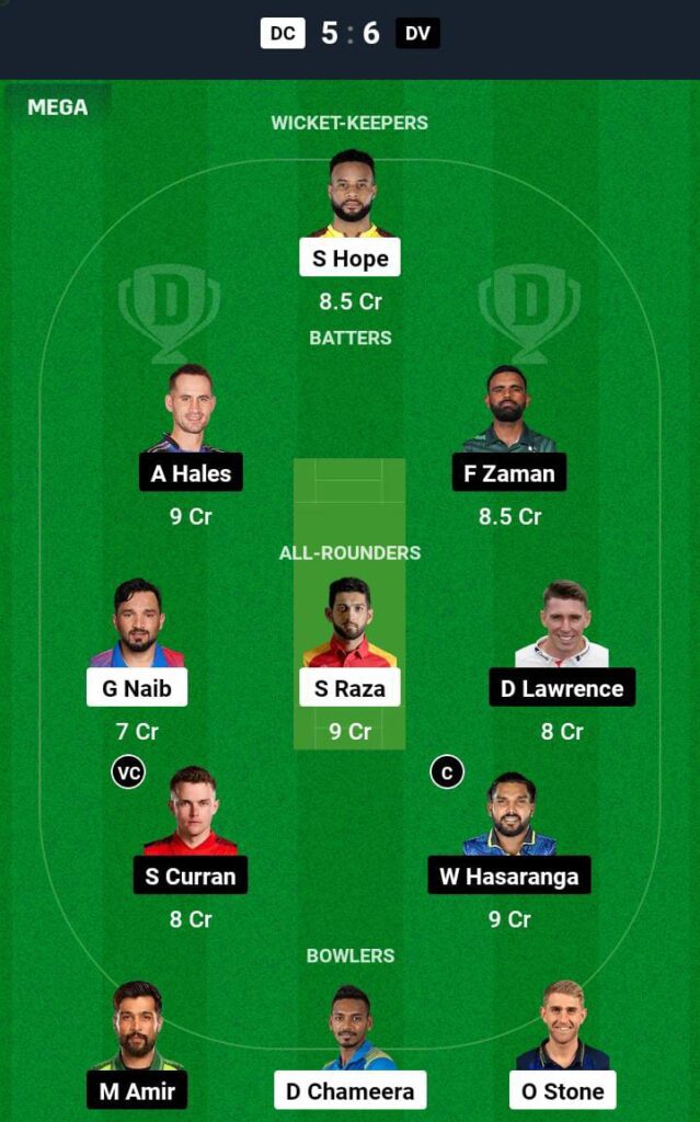 DC VS DB Dream11 Prediction Hindi