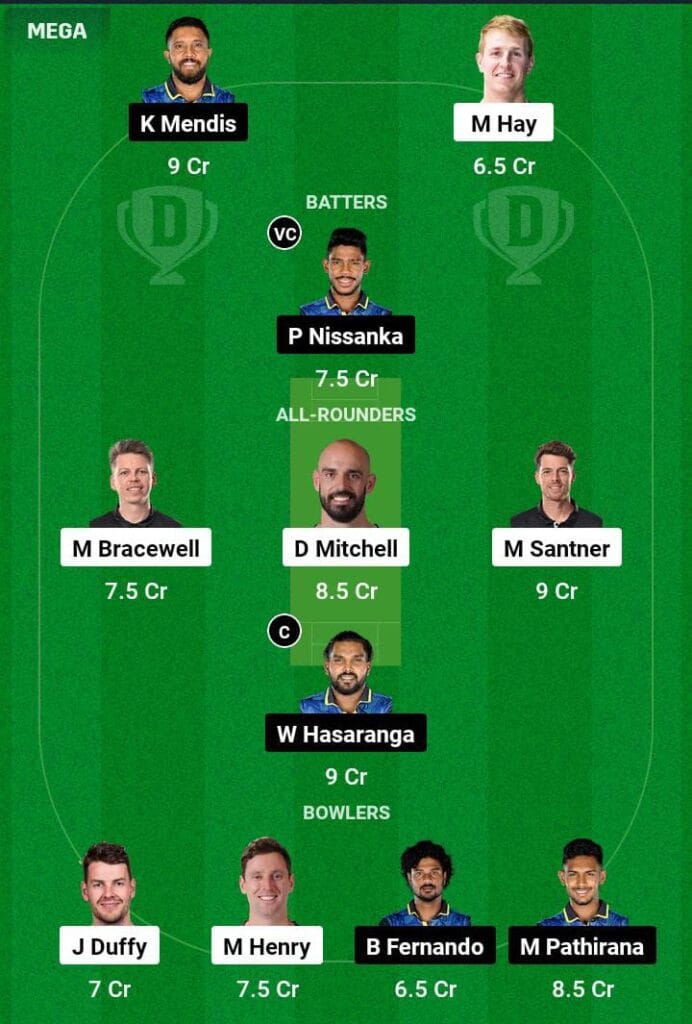 NZ VS SL 3rd t20i Dream11 Prediction Team 