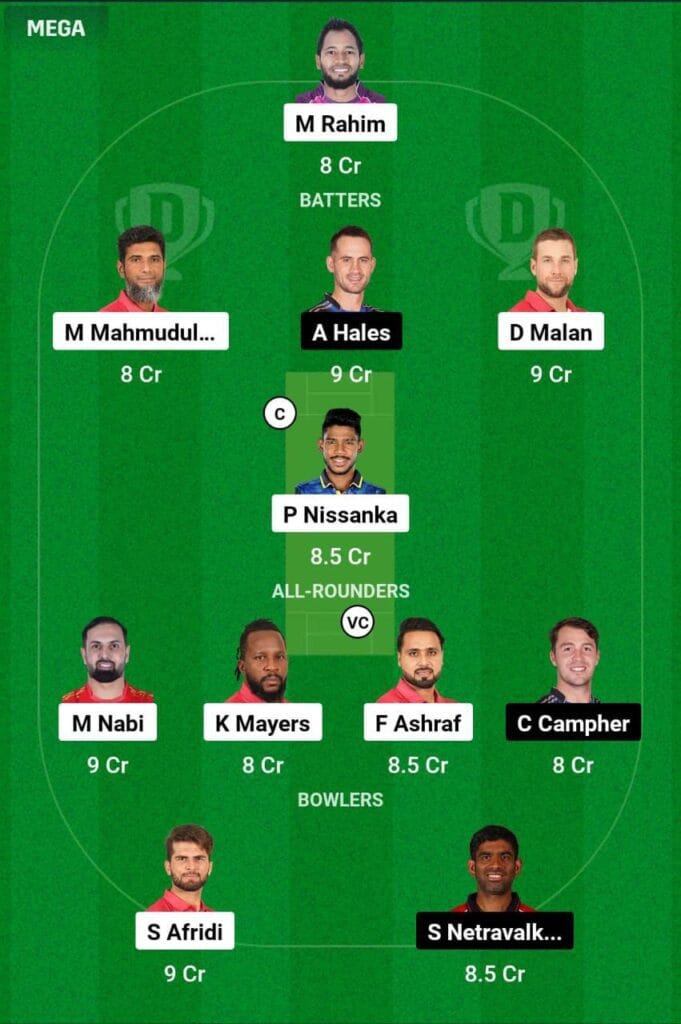 FBA VS RAN Dream11 Prediction Team 2