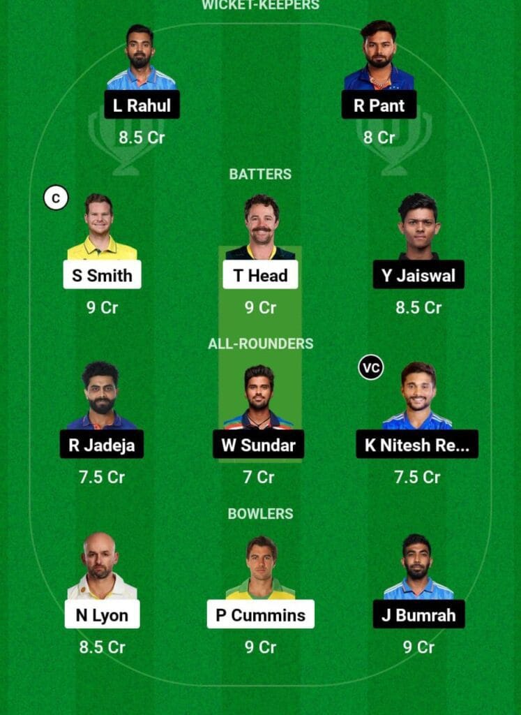 IND VS AUS 5th Test Dream11 Prediction Team