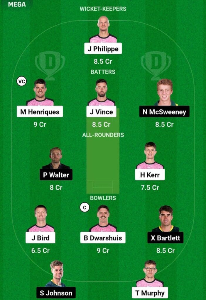 SIX VS HEA Dream11 Prediction Team