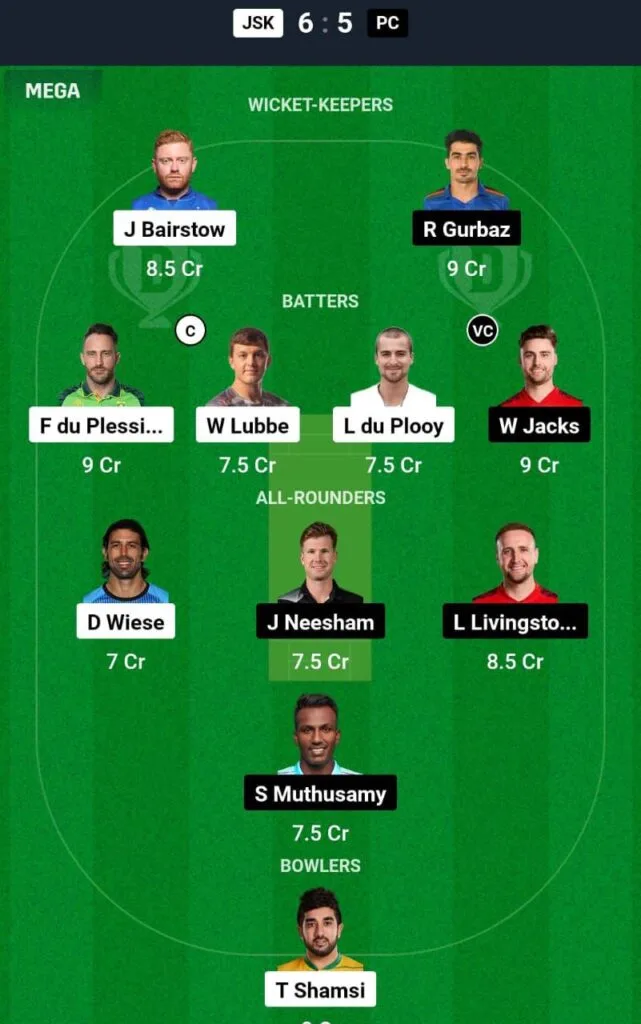 JSK VS PC Dream11 Prediction Team 2