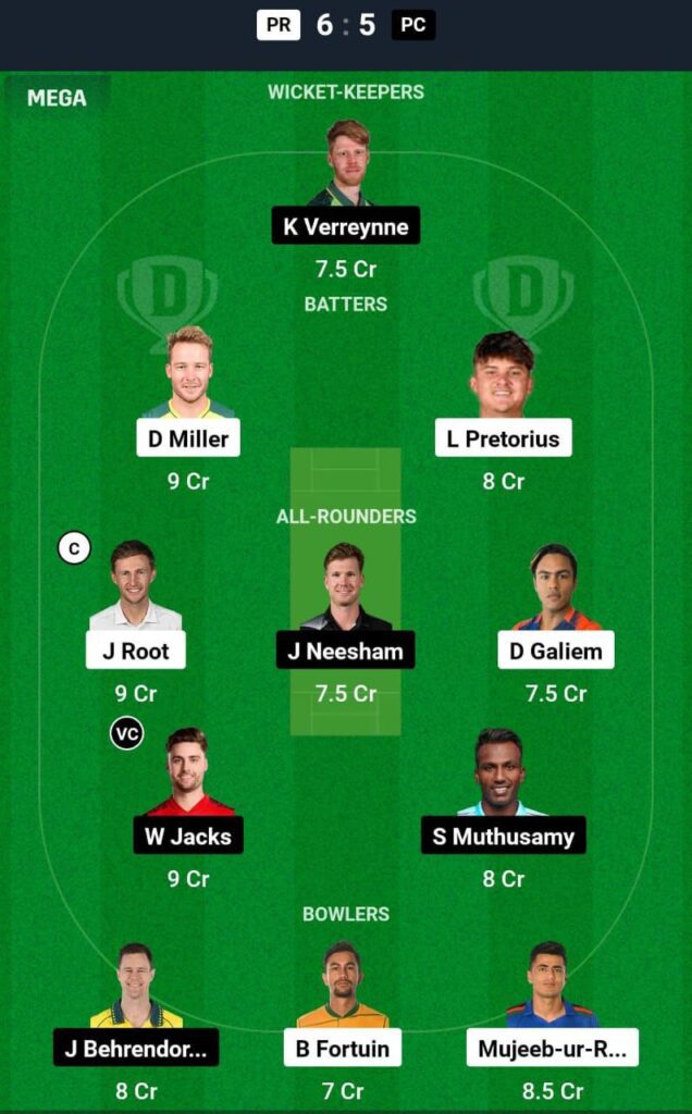 PR VS PC Dream11 Prediction Team 2 