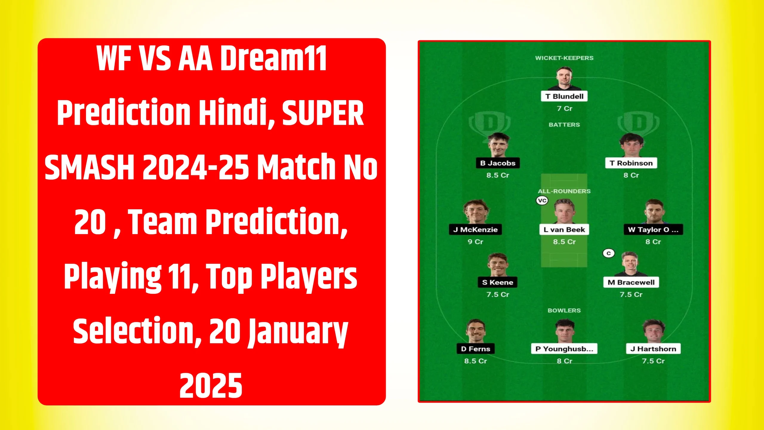 WF VS AA Dream11 Prediction Hindi