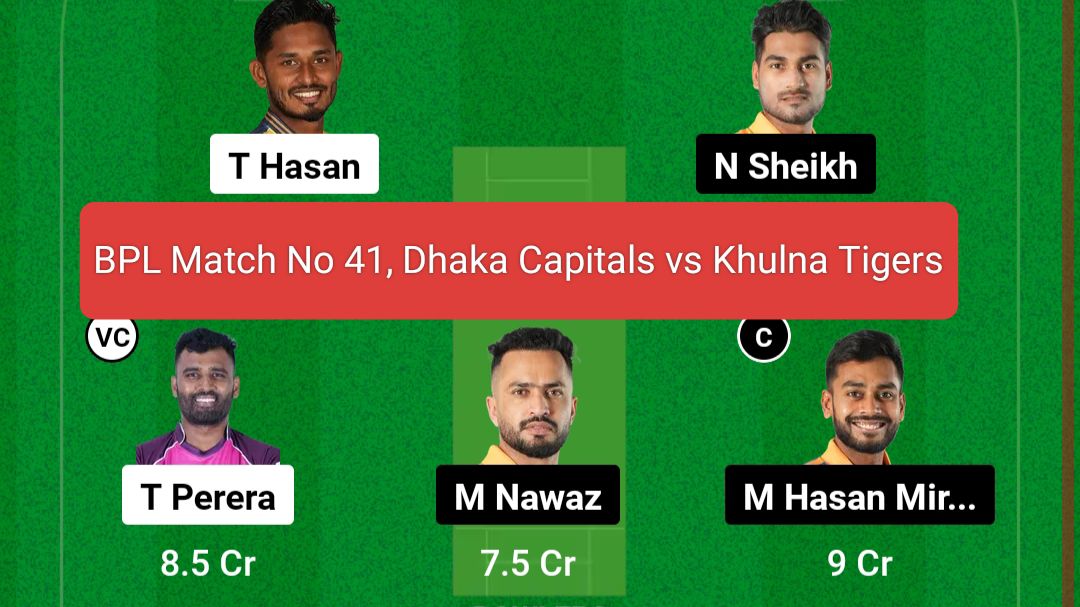 DC vs KHT Dream11 Prediction Hindi , BPL Match No 41, Dhaka Capitals vs Khulna Tigers - आज के इस जबरदस्त मुकाबला का बेस्ट प्रेडिक्शन, देखें